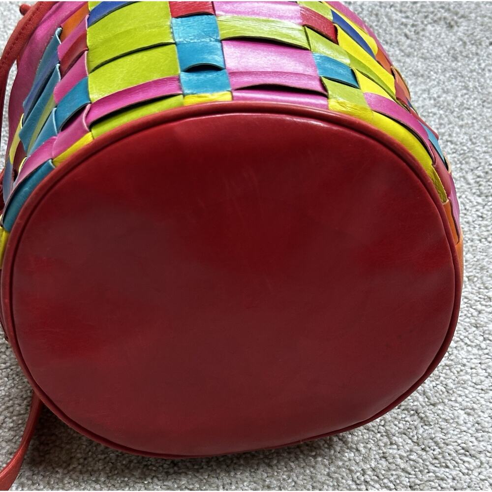 Joseph B Exclusive New York Colorful Woven Bucket Bag Boho Drawstring Crossbody - Picture 5 of 13